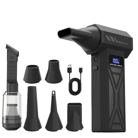 Powerful Air Blower 110000Rpm 4 Gear Adjustable Turbo Jet Blower With Led Light Battery Display Cordless Compressed Air Duster