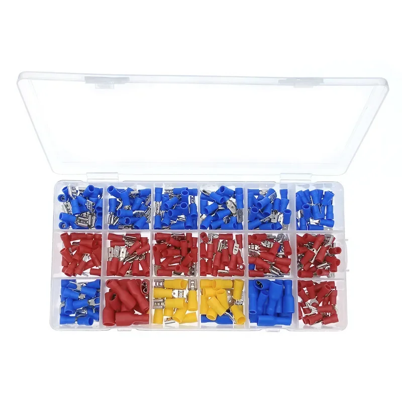 330pcs Assorted Full Insulated Fork Set Terminals U-type  Connectors Assortment Kit Electrical Crimp Spade Ring