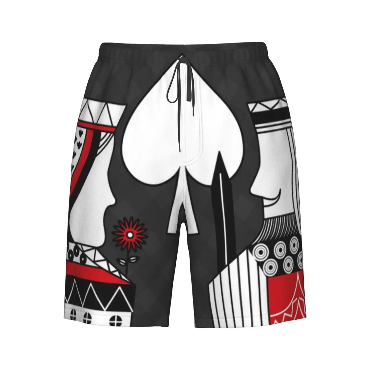

Men's Swimming Shorts Casino Poker Queen And King Spade Card Trunks Beach Wear