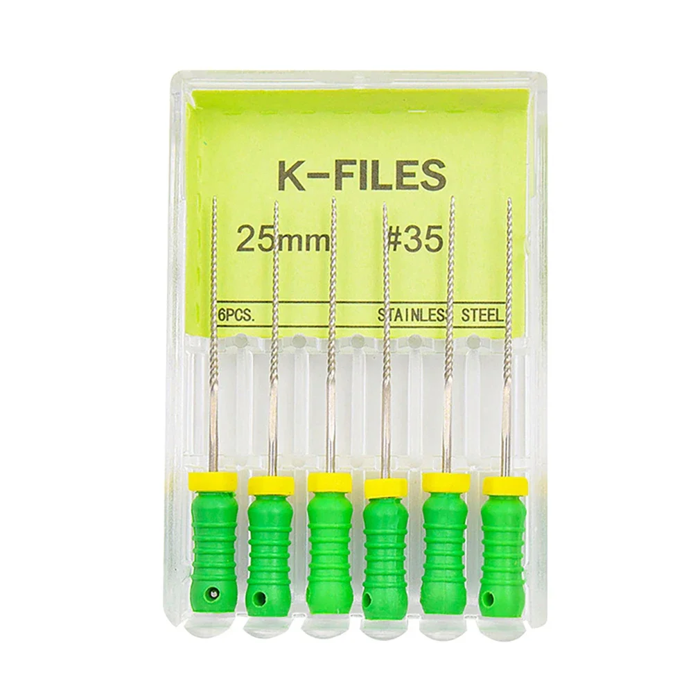 6Pcs/Box Dental K Files 21mm/25mm Hand Use Files Stainless Steel Root Canal Files Dentistry Endodontic Instruments