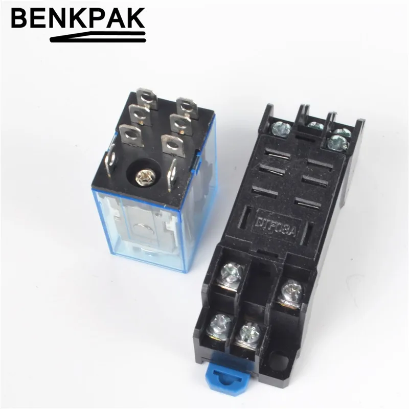 10A dpdt  relay LY2N General Purpose Relay LY2NJ with power relay base socket 8 pins LY2 relay switch