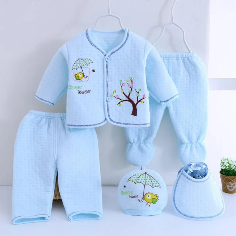 Bekamille 5 pz/set Autunno Inverno Neonato set del Cotone Del Bambino caldo Delle Ragazze Dei Ragazzi del fumetto dei vestiti infantili per bambini