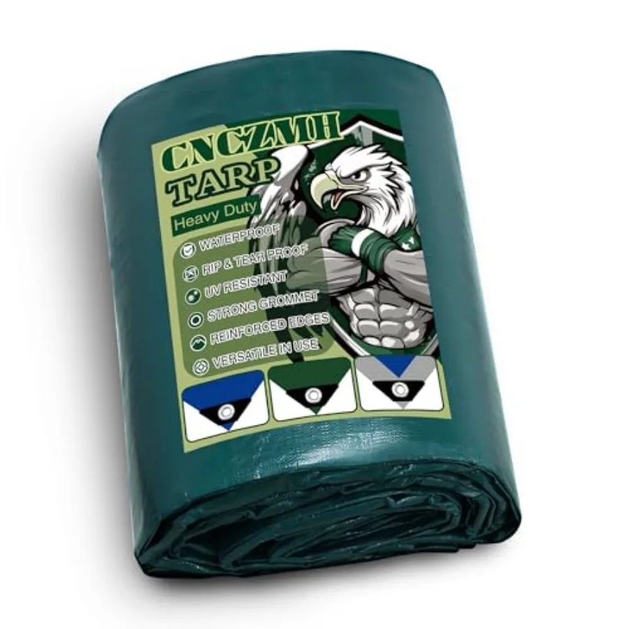 

Heavy Duty Tarp Waterproof 12x16 Feet, 16 Mil Thick Poly Tarps, Grommets, Reinforced Edges, UV Resistant, Rip and Tear Resistan
