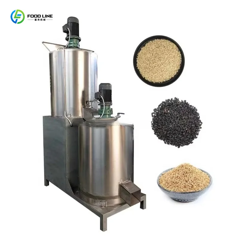 Customized Automatic Stainless Steel Sesame Cleaning Peeling Machine For India Market Black White Sesame Seed Processing