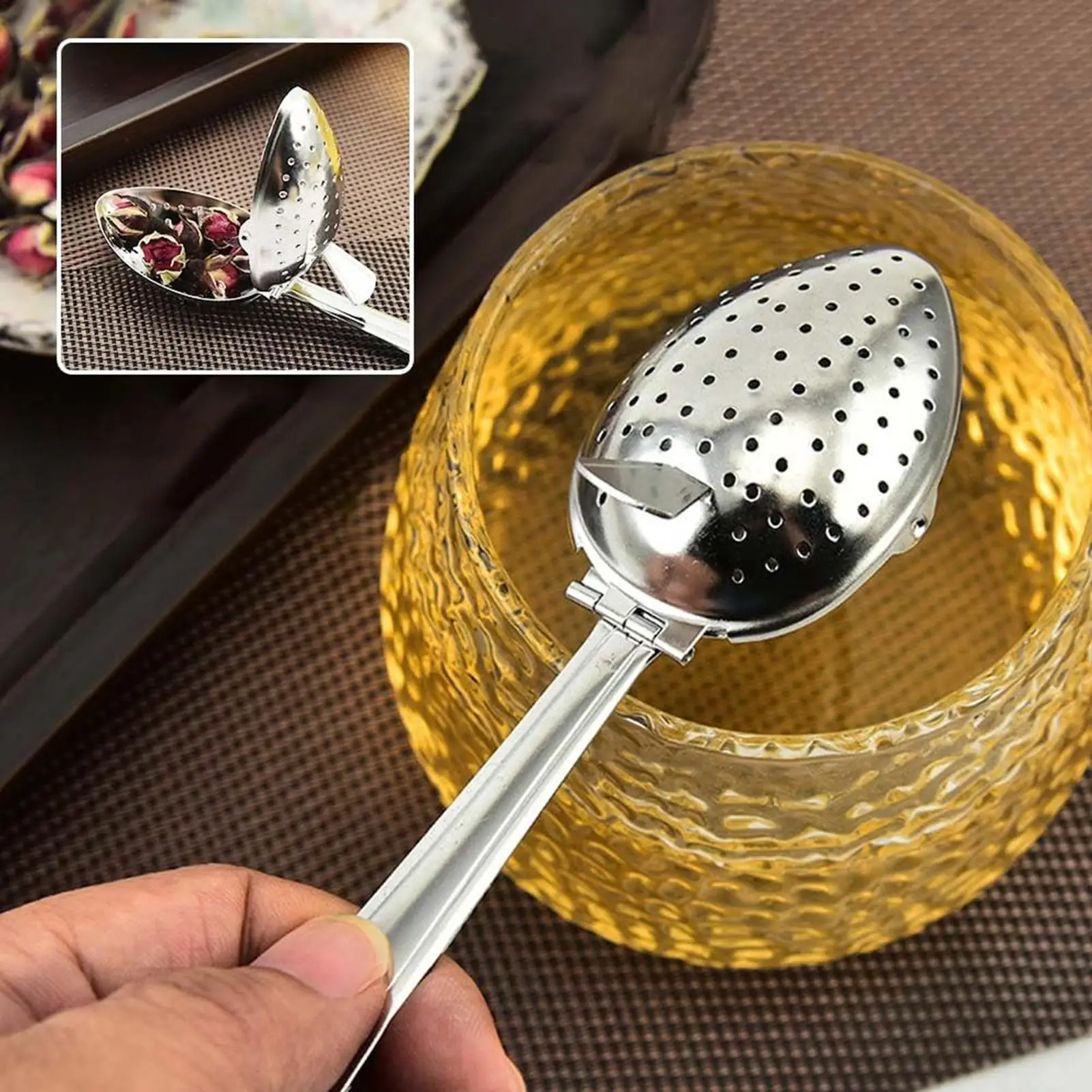 Stainless Steel Tea Strainer Tea Ball Infuser Filter Fine Me