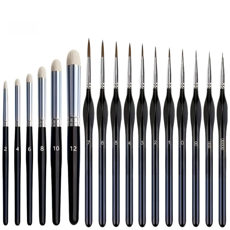 Miniature Paint Brushes Drybrush Micro Detail Paint Brush Set, Small Fine Detail Brushes Watercolors & Paint by Number,