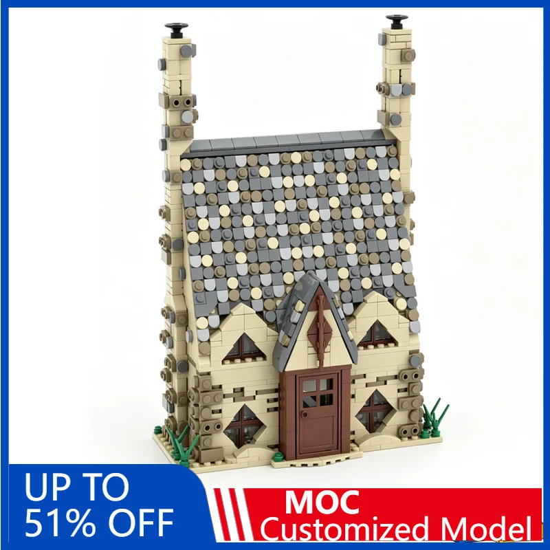 1290Pcs Retro Shell Cottage Hero Building Blocks Diy Educational Assembly Toy Wizarding Beach Cottage Display Collection Gift