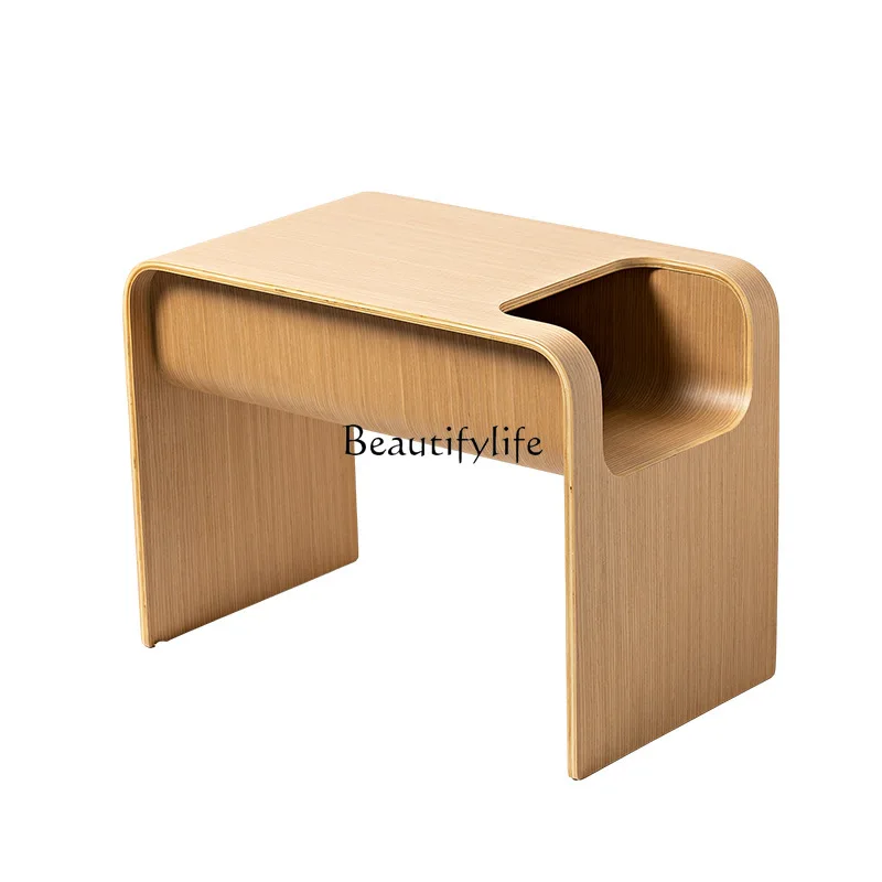 

Nordic Solid Wood Sofa Small Table Magazine Corner Table Modern Minimalist Side Cabinet