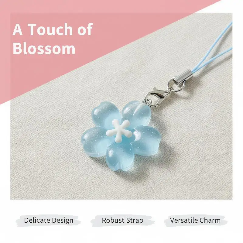 Resin Flower Keychain Fresh Transparent Color Bag Phone Chains Trendy Cute Kawaii Pendent Accessoryirls For Girls Gift