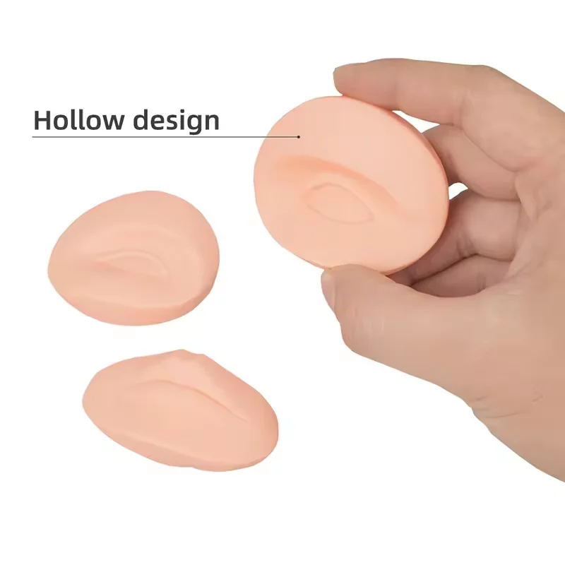 3D 2 Eyes with 1 Lips Practice Makeup Tattoo Tools Permanent Skin Replacement Soft Silicone for Training Mannequin Moulds,Hollow
