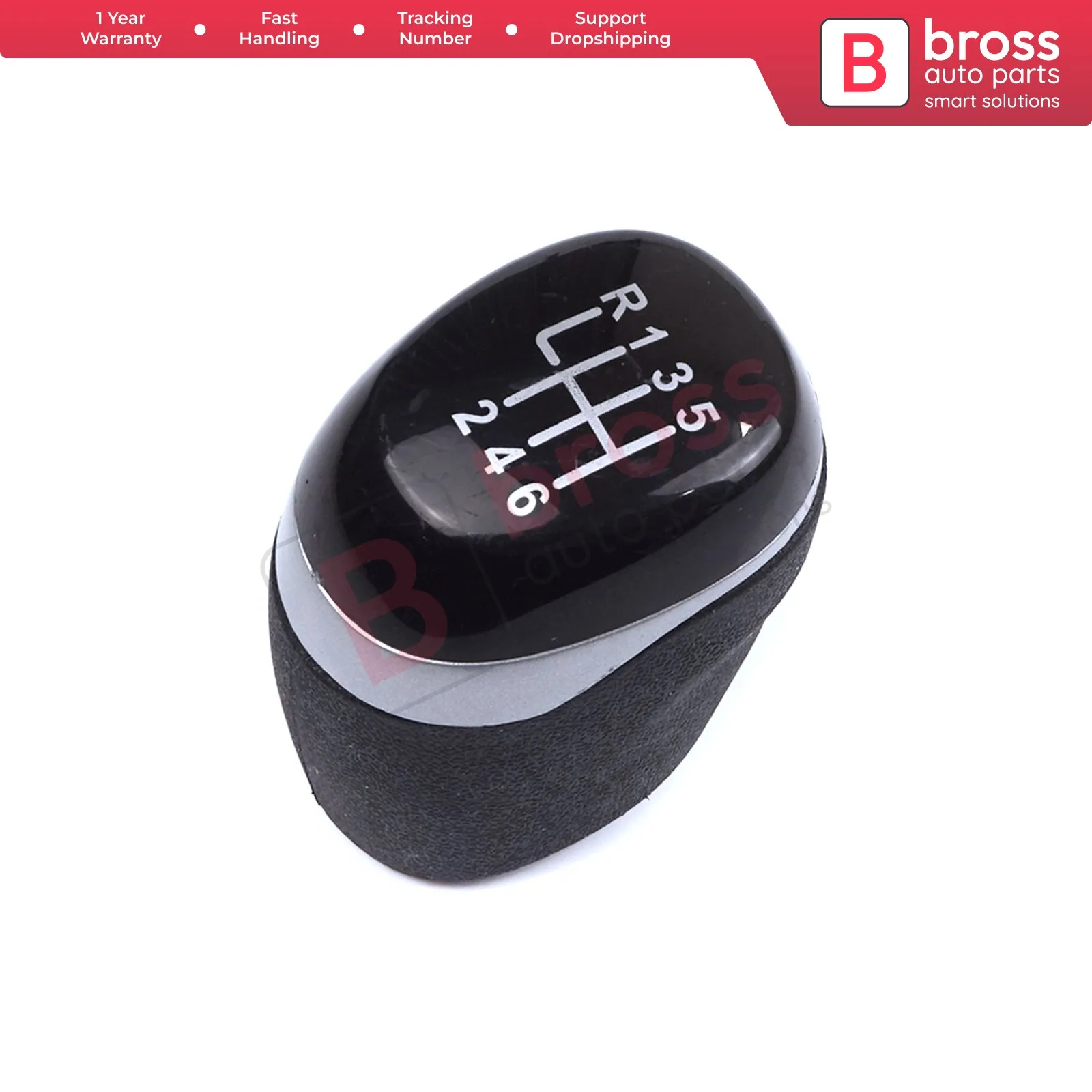 BSP1147 6-Speed Gear Shifter Stick Knob Styling Head Silver Black Color for Renault Megane MK4 BFB Kadjar Talisman 328654845R