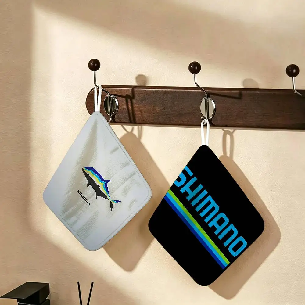 S-Shimano Polyester Cotton Hanging Hand Towel, Super Absorbent Hand Wiping Towel for Daily Household Use