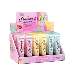 24Pcs Fruity Flavor Glossy Lip Oil Set Clear Moisturizing Lip Gloss Kawaii Girls Lips Makeup Wholesale