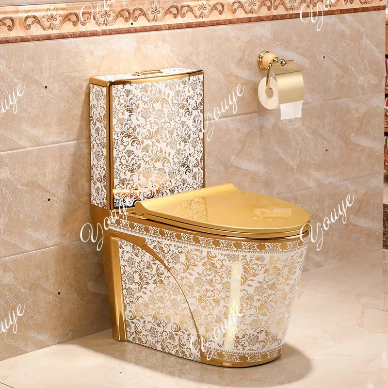 K49 Creative Personality Art Golden Toilet Siphon Deodorant European Color Seat Toilet Adult Bathroom Household