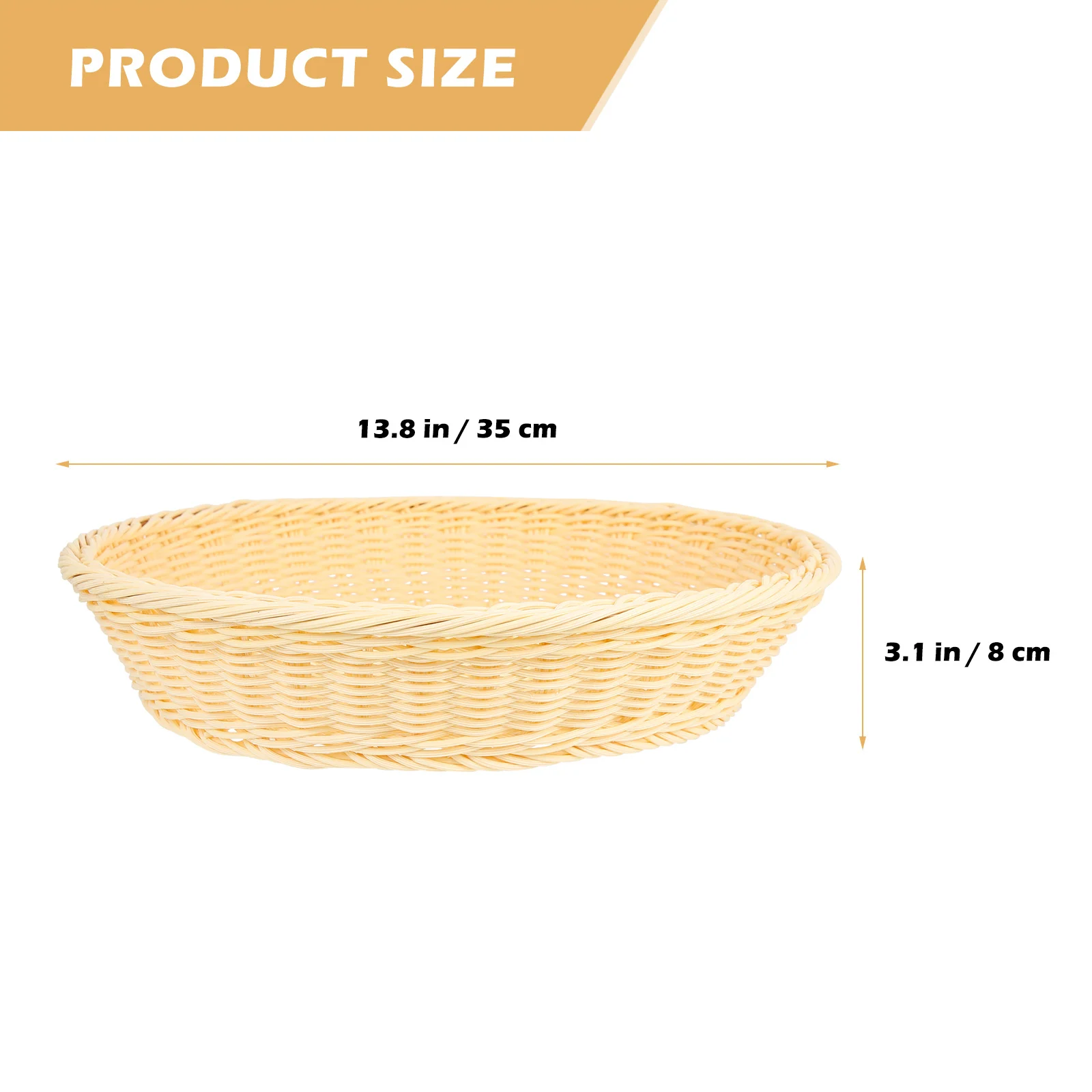 

Vintage Woven Bread Basket Imitation Rattan Food Serving Container Retro Elegant Large Capacity Household Table Storage Decor