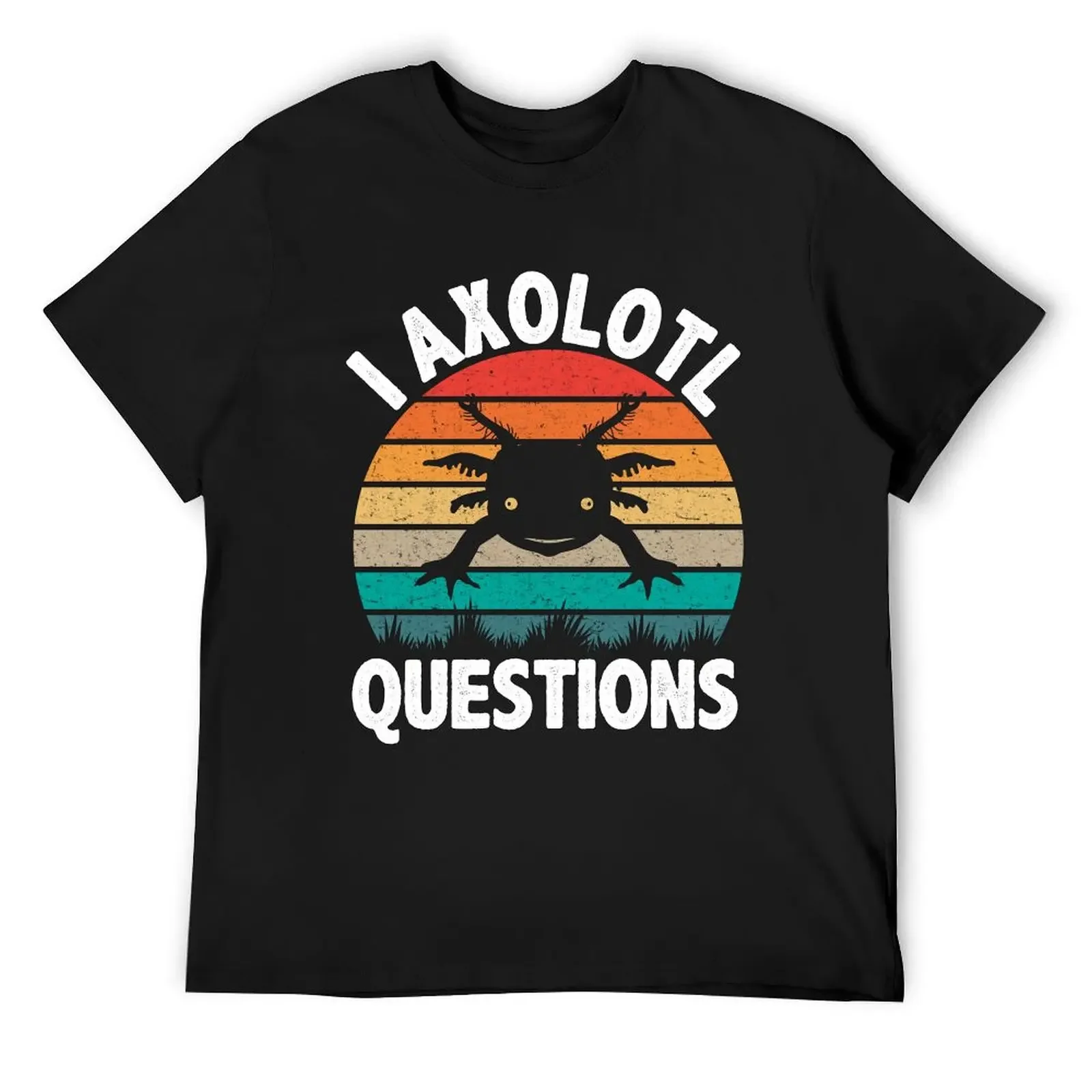 I Axolotl Questions Cute Axolotl Retro Vintage T-Shirt boys whites oversized graphic tee Men's t-shirts