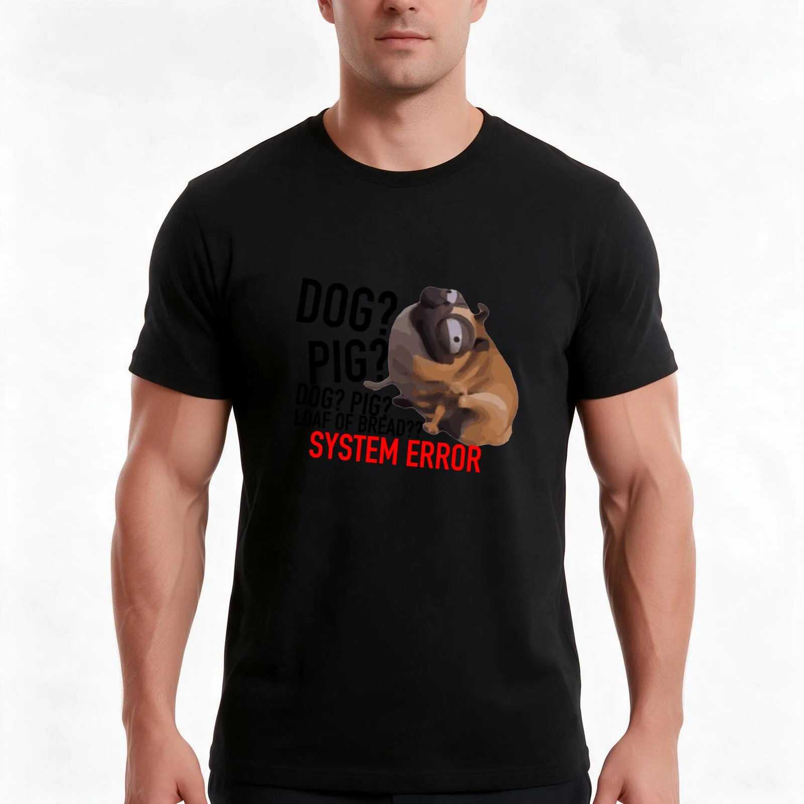 Dog pig captcha The mitchells vs the machines T-Shirt, Summer Casual Cotton Tee, Oversized Streetwear Tops, Unisex Men Women
