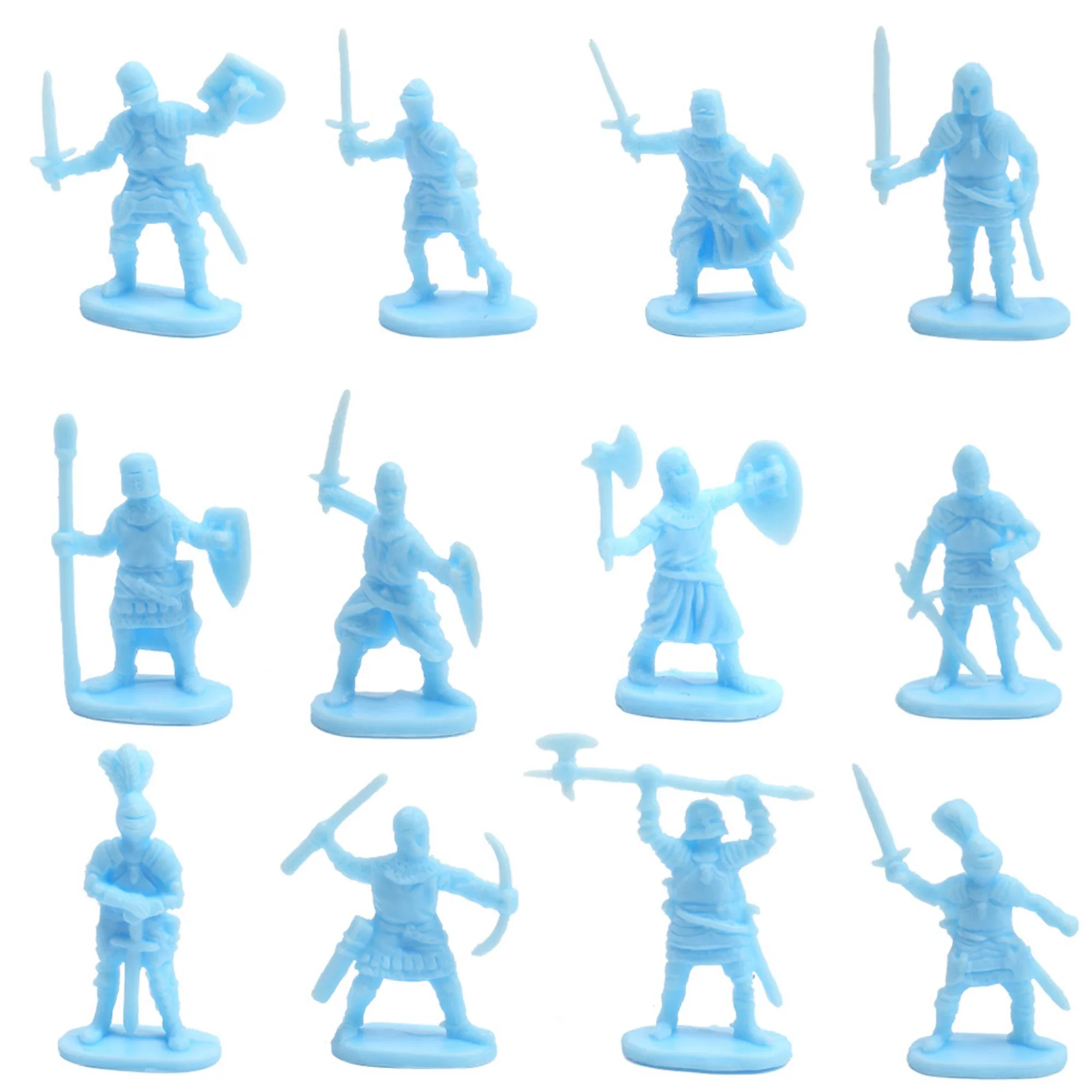 1:72 200/Set Plastic Ancient Figures Toy Soldiers Men Swordsman Action Figure DIY War Scene Toys Blue