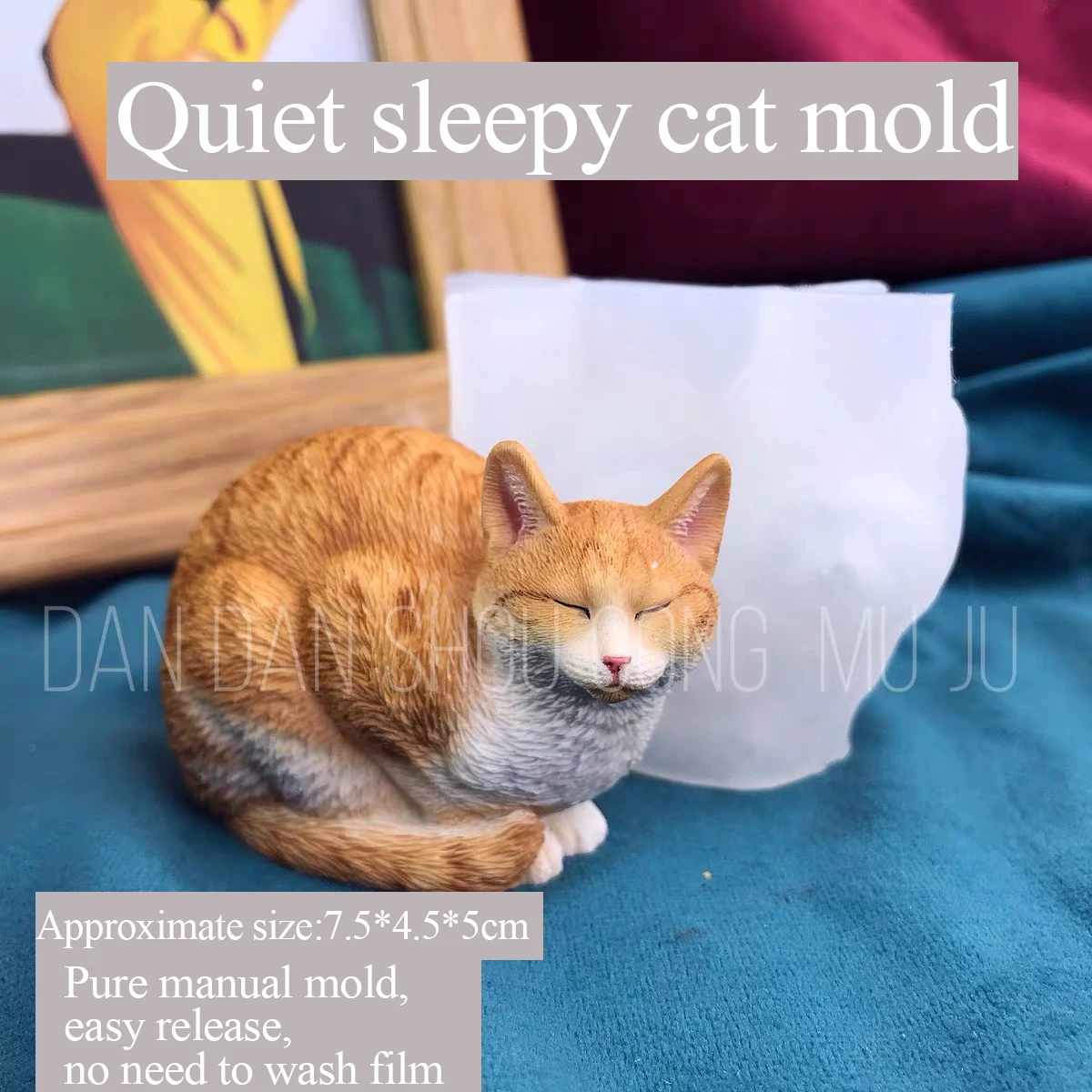 Cat Mold for Aromatherapy Plaster, Drop Glue, Cute Quiet, Quiet, Manual Silicone Grinder