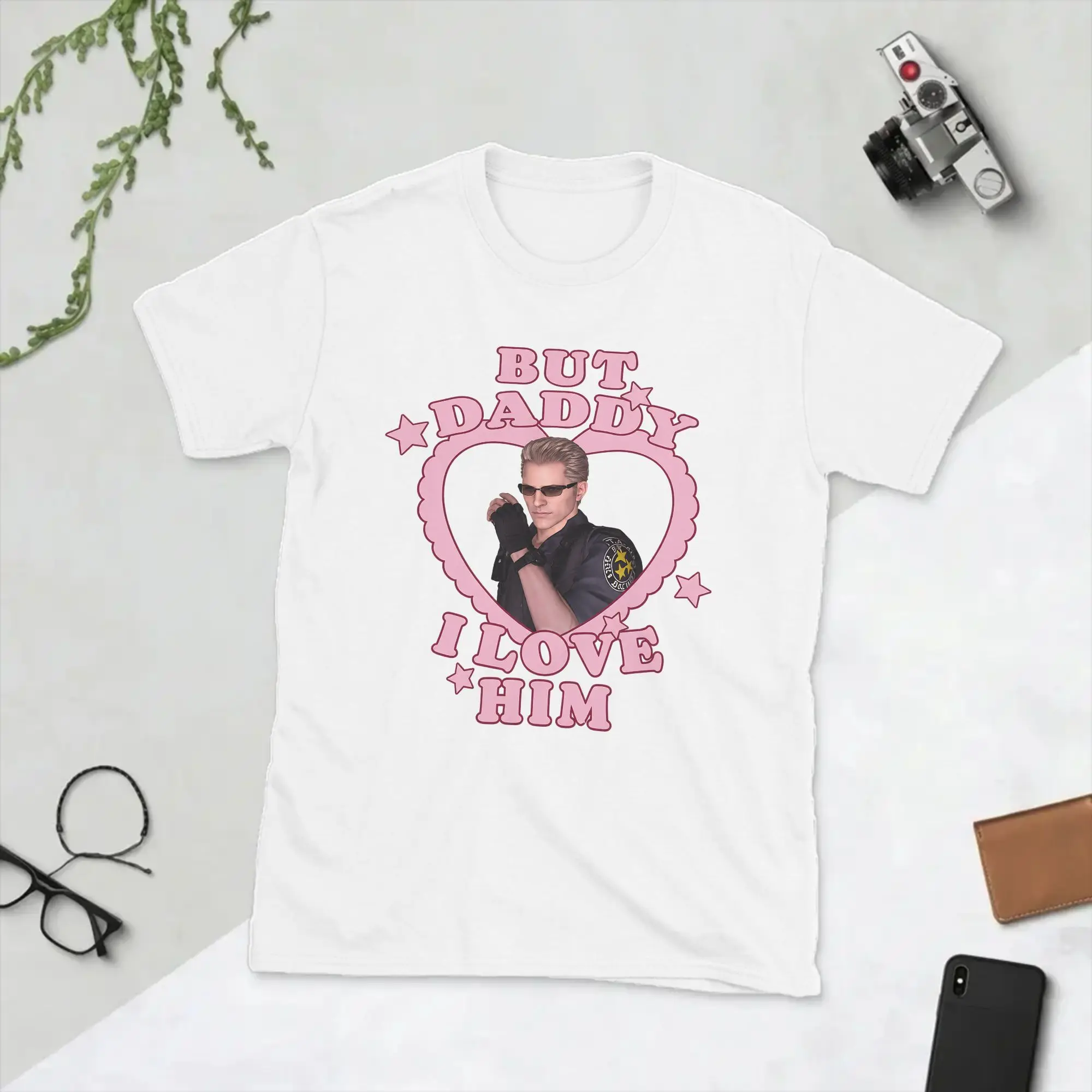 But Daddy I Love Him Albert Wesker T Shirts Men Pure Cotton Funny T-Shirt O Neck  Tee Shirt Short Sleeve Tops Gift Idea