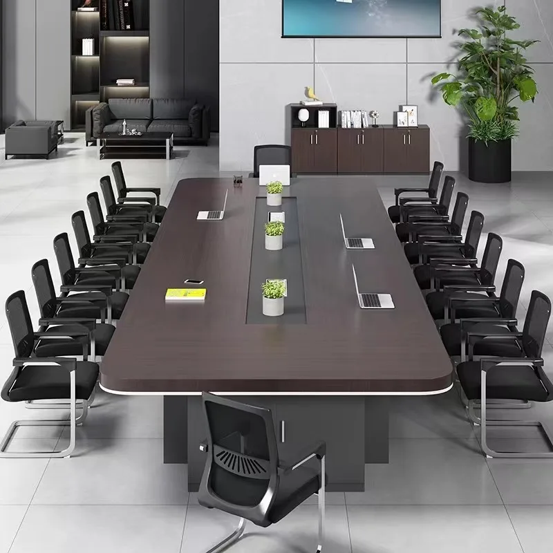 Modern simple melamine board type multi-person conference table negotiation table staff