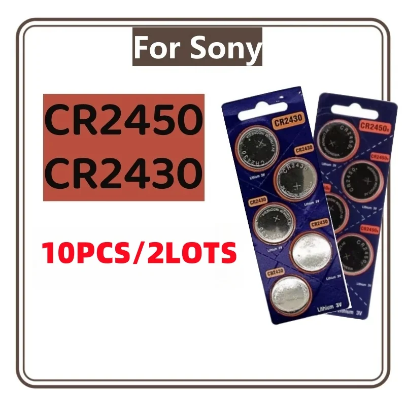 10pcs Original For SONY CR2450 CR2430 CR 2450 CR 2430 battery 3v Button Cell Specialized car remote control battery
