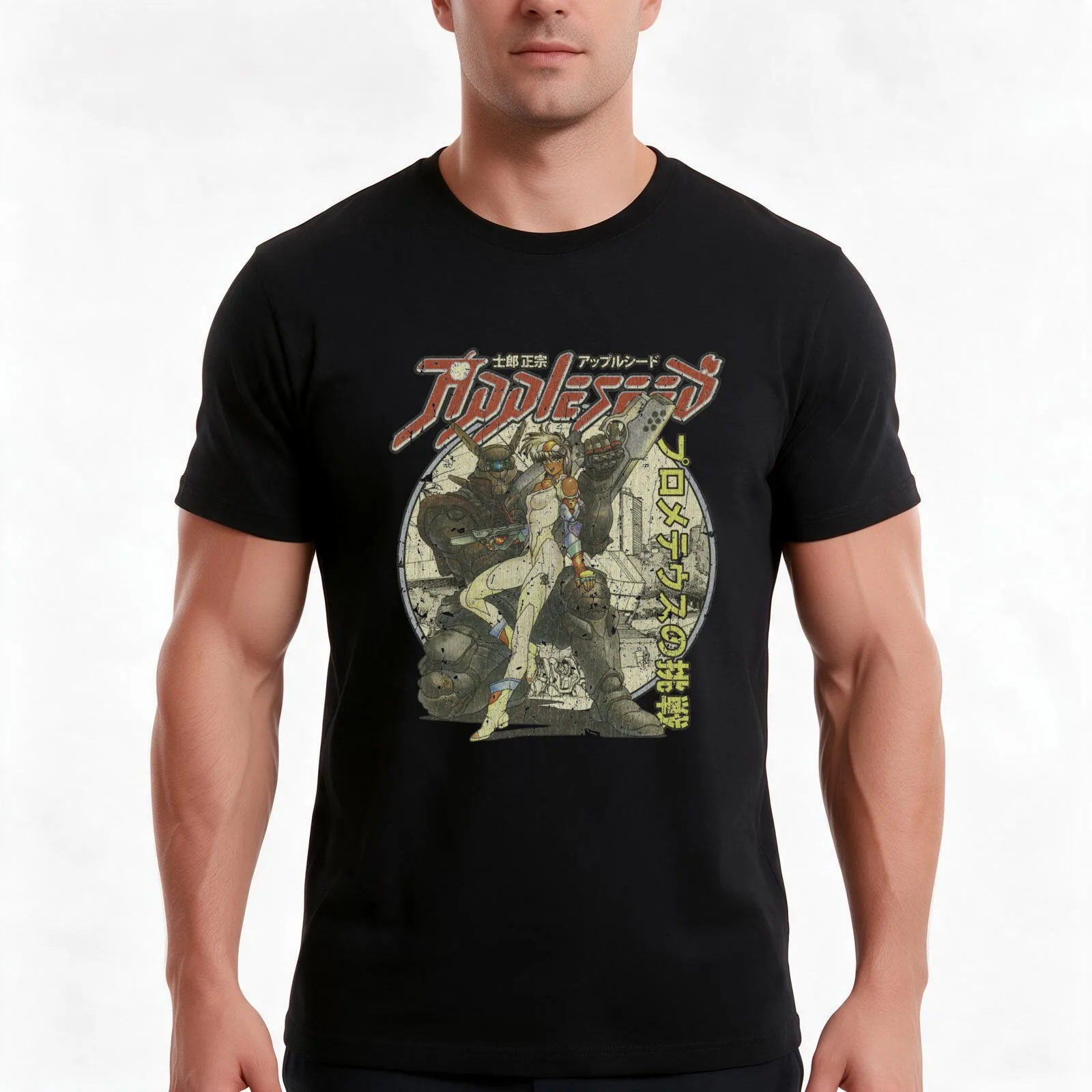 Appleseed T-Shirt, Summer Casual Cotton Tee, Oversized Streetwear Tops, Vintage Graphic Print, Loose Fit Short Sleeve
