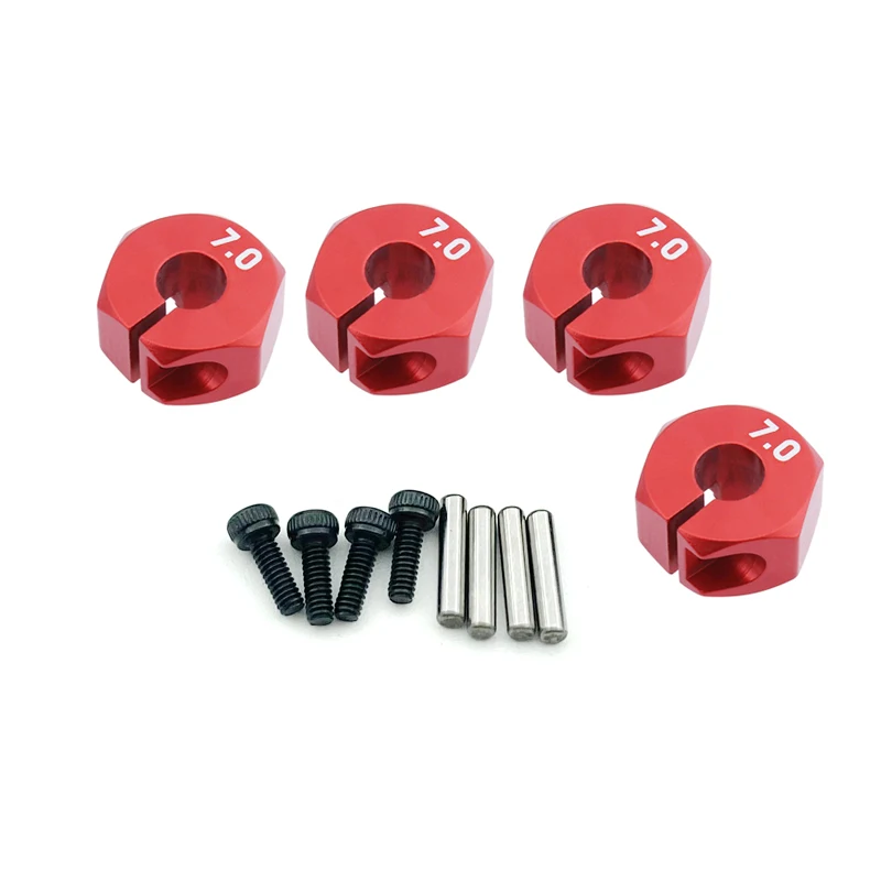 4 Buah Aluminium 5/6/7Mm Roda Ketebalan Hex 12Mm Hub Drive dengan Sekrup Pin untuk RC Mobil Truk Crawler HSP Tamiya SCX10 Slash