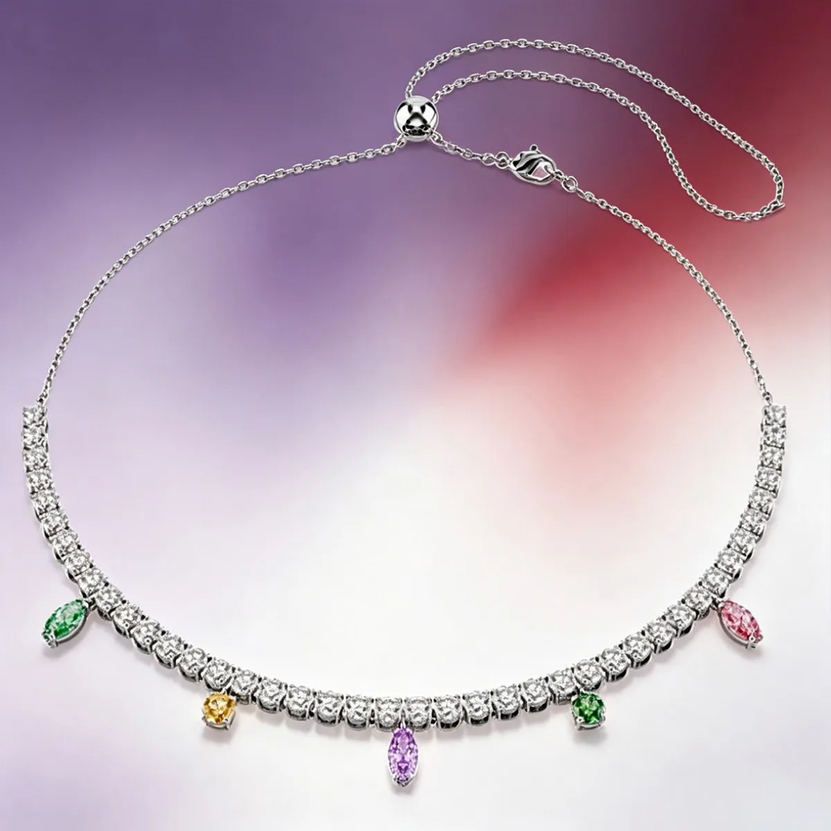 Multicolor CZ Flower Dragonfly Jewellery Set for Women