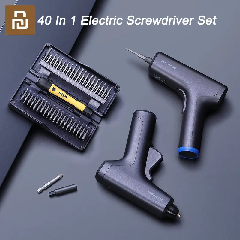 

Xiaomi Zai Hause 40 In 1 Electric Screwdriver Set Hot Melt Glue Gun Portable Screw Driver USB Rechargeable Cordless Power Tools