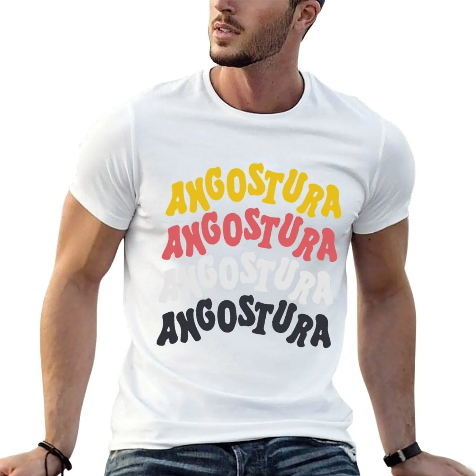 Camiseta Angostura Bitters - Match the Bottle, camiseta esencial, camiseta de algodón, camiseta para hombre, camiseta de lujo para hombre