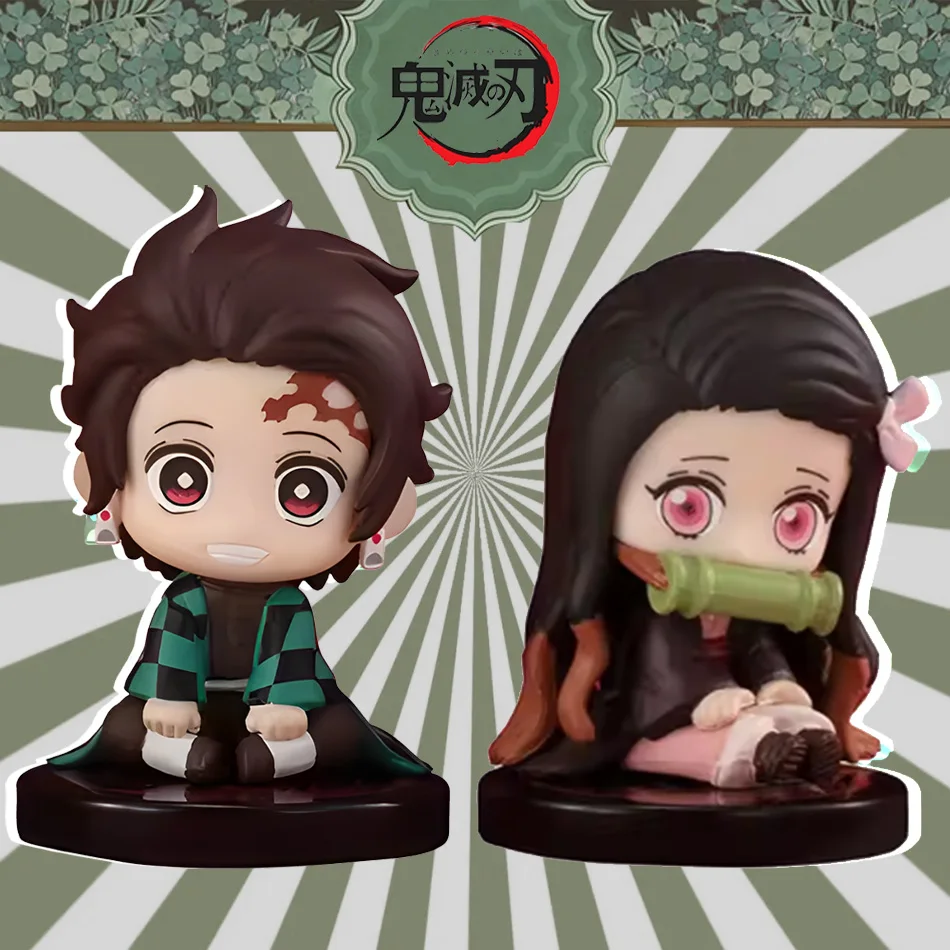 

Nueva versión Q Demon Slayer Anime sentado fantasma Tanjiro Nidouzi Inosuke Zenizu Mini figura de acción modelo de película jugu