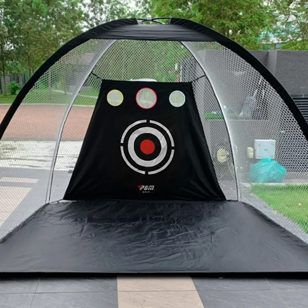 PGM Outdoor Golf Practice Tent Net With Pole Cutting Holes Portable Indoor Cutting Batting Strike Cage Swing Practitioner