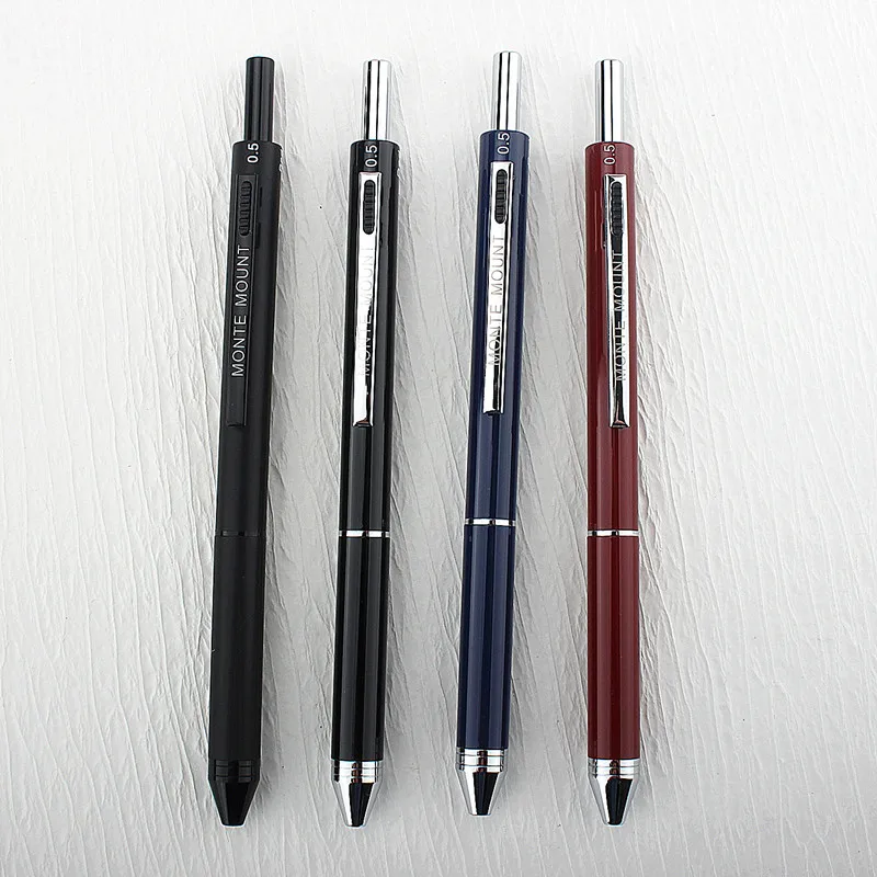 4 In 1 Multicolor Ballpoint Pen Set Metal Multifunctional Pen & Pen  0.7mm Black Blue Red Refill 0.5mm Automatic Pencil