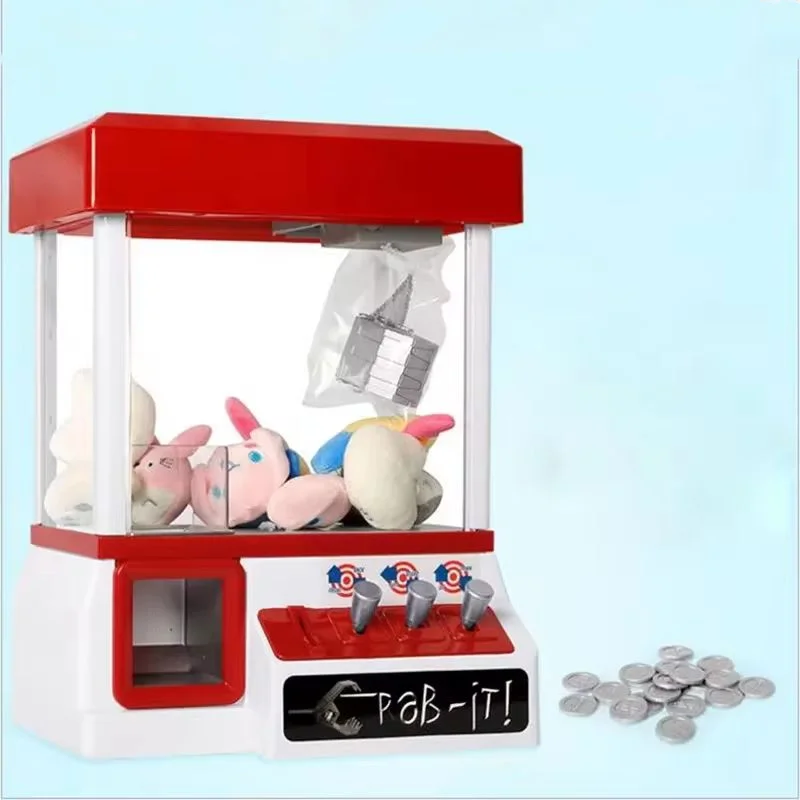 Clip Doll Arcade Claw Machine Coin Operated Crane Game Vending Machine Entertainment Toys Candy Grabber Claw Portable Board Game