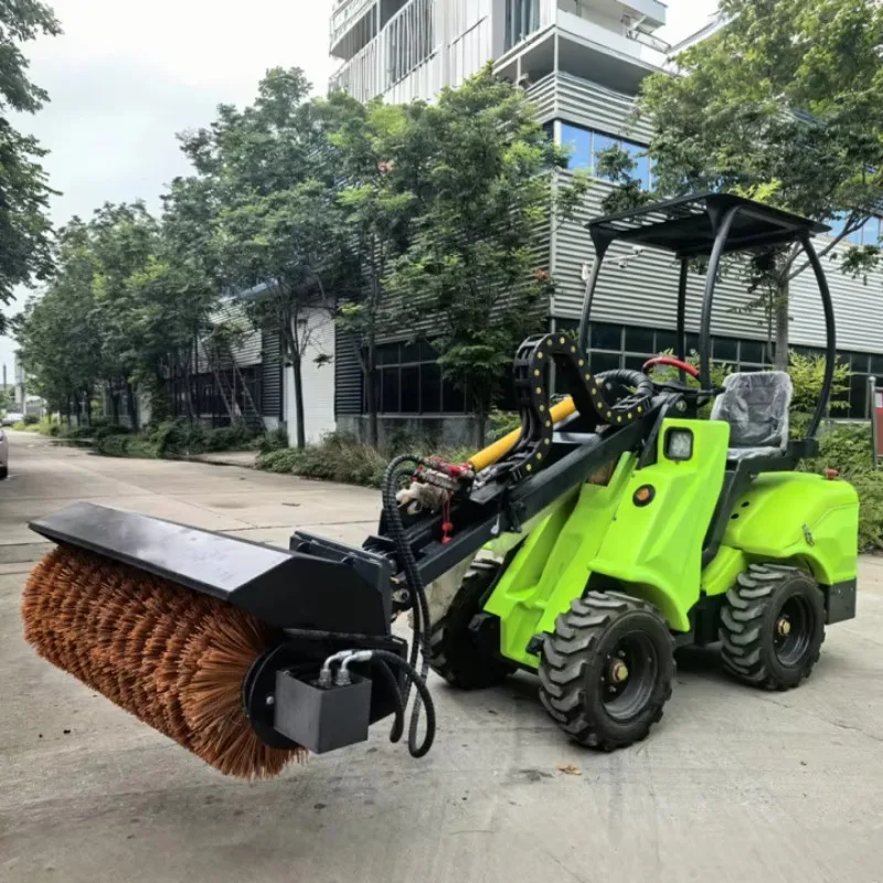 High Quality 4x4 Wheel Loader Mini Construction Machine Strong P Loader Machine Roller Brush Snow Sweeper Loaders