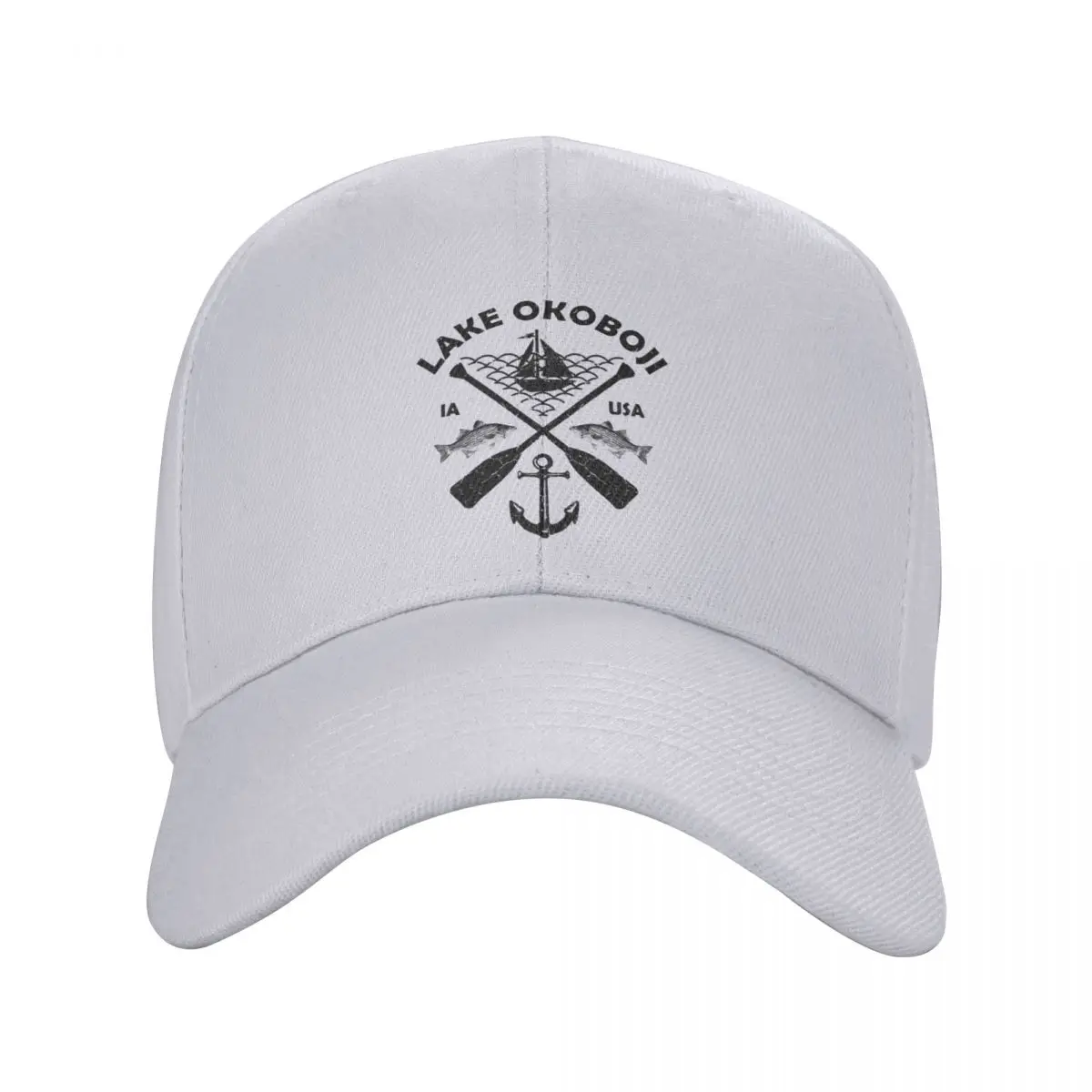 Lake Okoboji, Iowa, Fishing Boat Paddle Adventure Baseball Cap fashionable Snapback Cap For Girls Men's