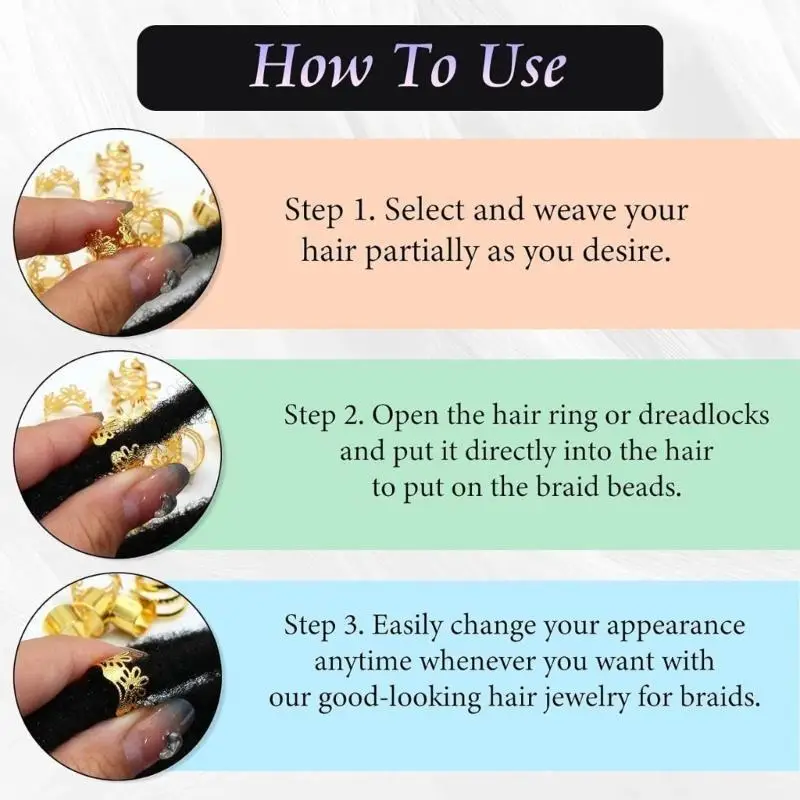 652F Кольца для волос с дредами в виде короны Креативные и модные вечерние аксессуары для волос для добавления моды в вечерние