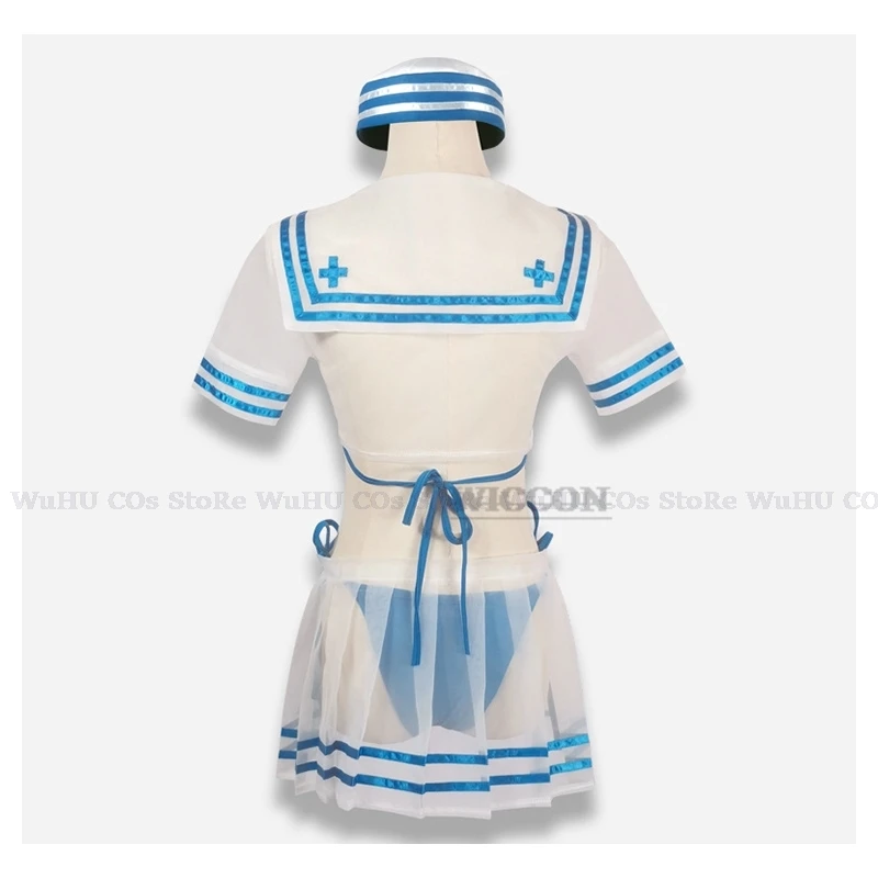 Anime Re Life In Zero Cosplay Rem Swimsuit Marine Ver Costume Women Sexy Cos Swimsuit Party Dress Hat Cos A Different World From