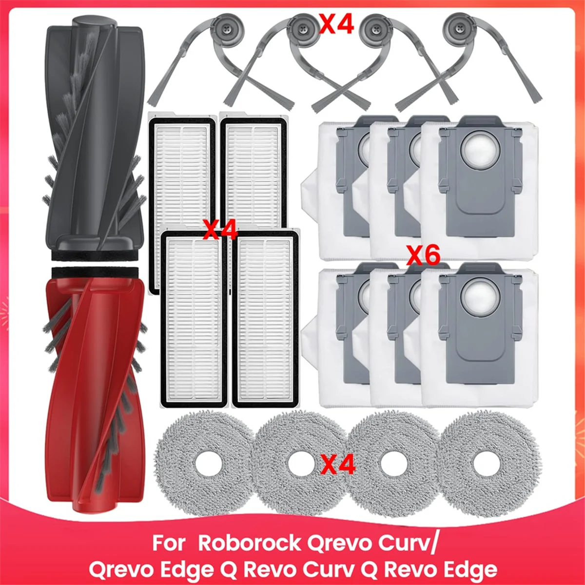 -NEUE Ersatzteile für Roborock Qrevo Curv/Qrevo Edge, Q Revo Curv Q Revo Edge Staubsaugerzubehör