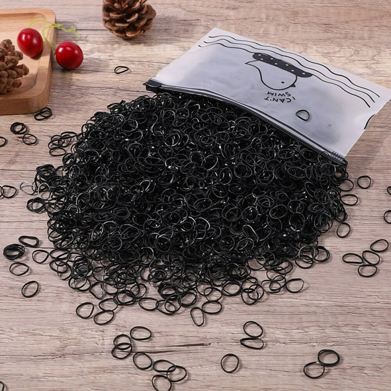 Disposable Rubber Band WOMEN\'S Hair Black Small Rubber Band Thick Leather Cover Does Not Hurt Hair Band Durable Hair Rope Head