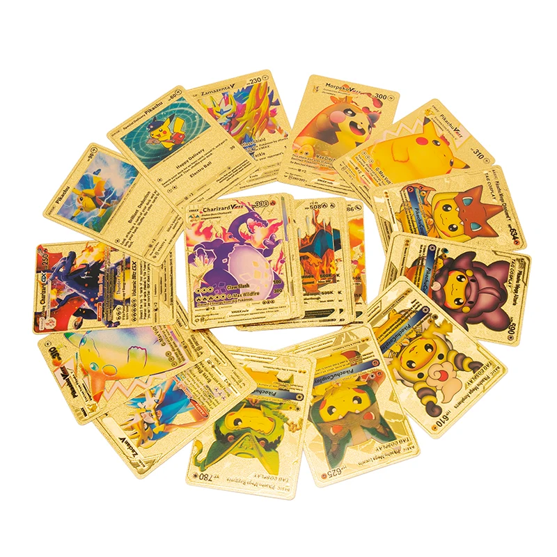 55pcs Cards Gold Vmax GX Card Box Charizard Rare Collection Battle Trainer Card Box Children Boy Toys Gift