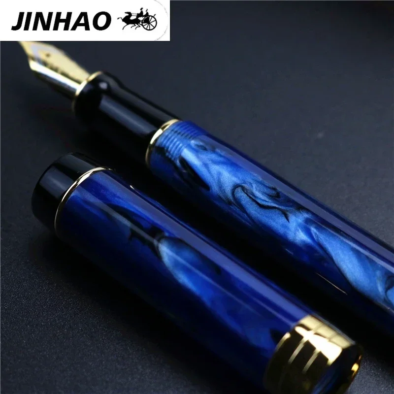 Pióro wieczne Jinhao 100 Century Galaxy Blue z długą, ostrzową końcówką typu Long Knife Blade, do kaligrafii biznesowej, pisania, do biura, szkoły. — zdjęcie produktu 5