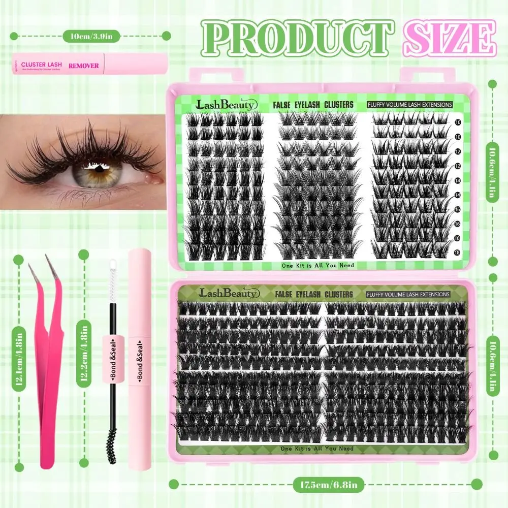 Natural Look False Eyelashes Bond and Seal Cluster Design 3D Faux Mink Lash Wispy Style Eye Makeup Tools Eye Lash Extension view 6