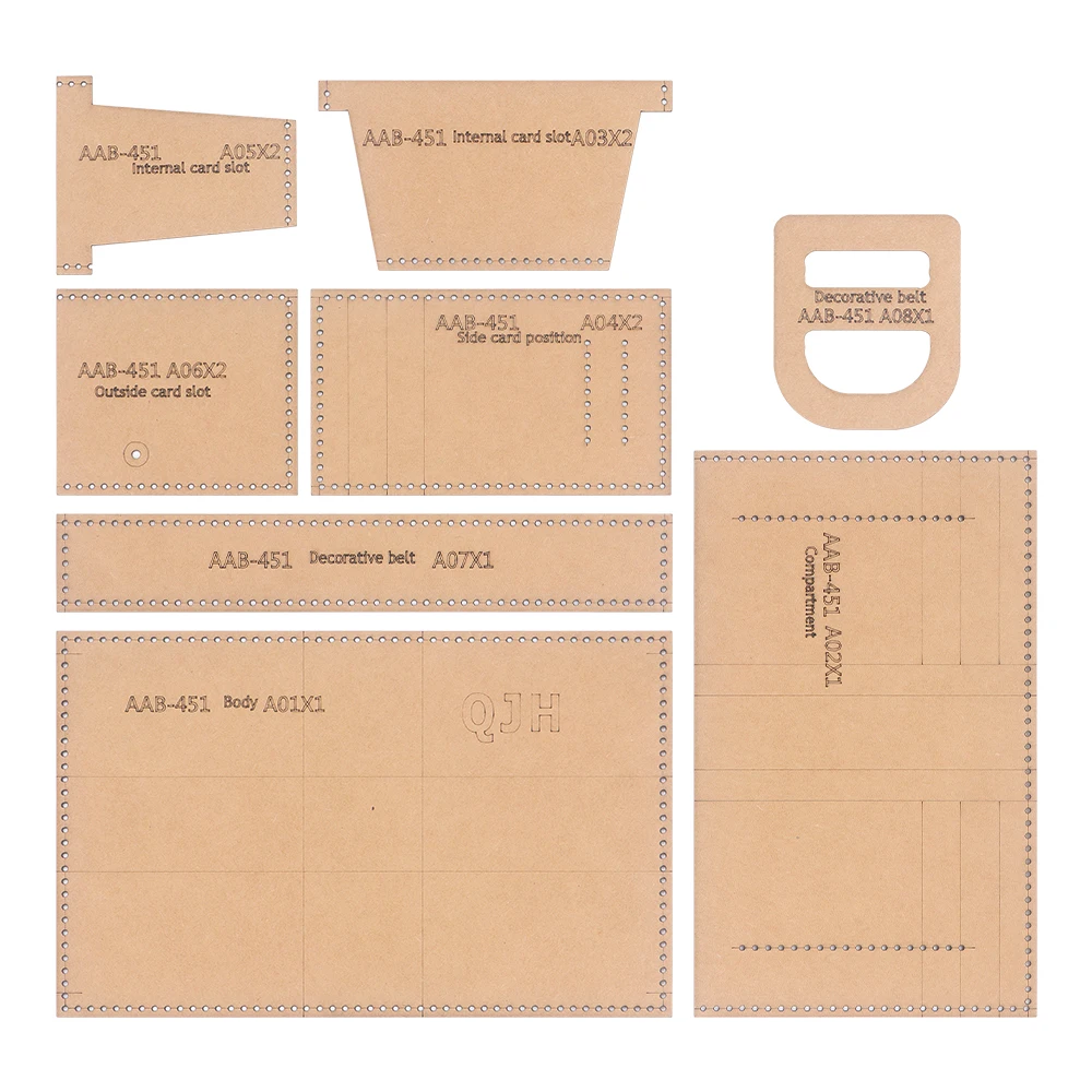 DIY Quilting Stencils, Kraft Paper Template for Hand Sewing Wallet& Card Case& Coin Purse