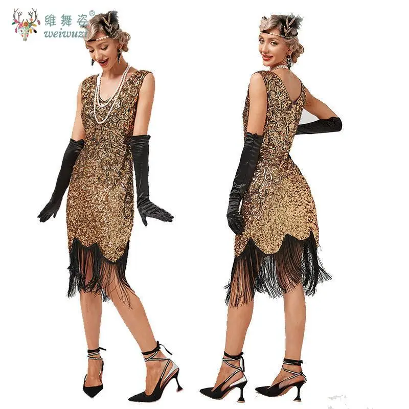 여성을위한 여름 빈티지 민소매 v 넥 민소매 스팽글 프린지 페르시 개츠비 칵테일 드레스 웨딩 공식 파티 드레스