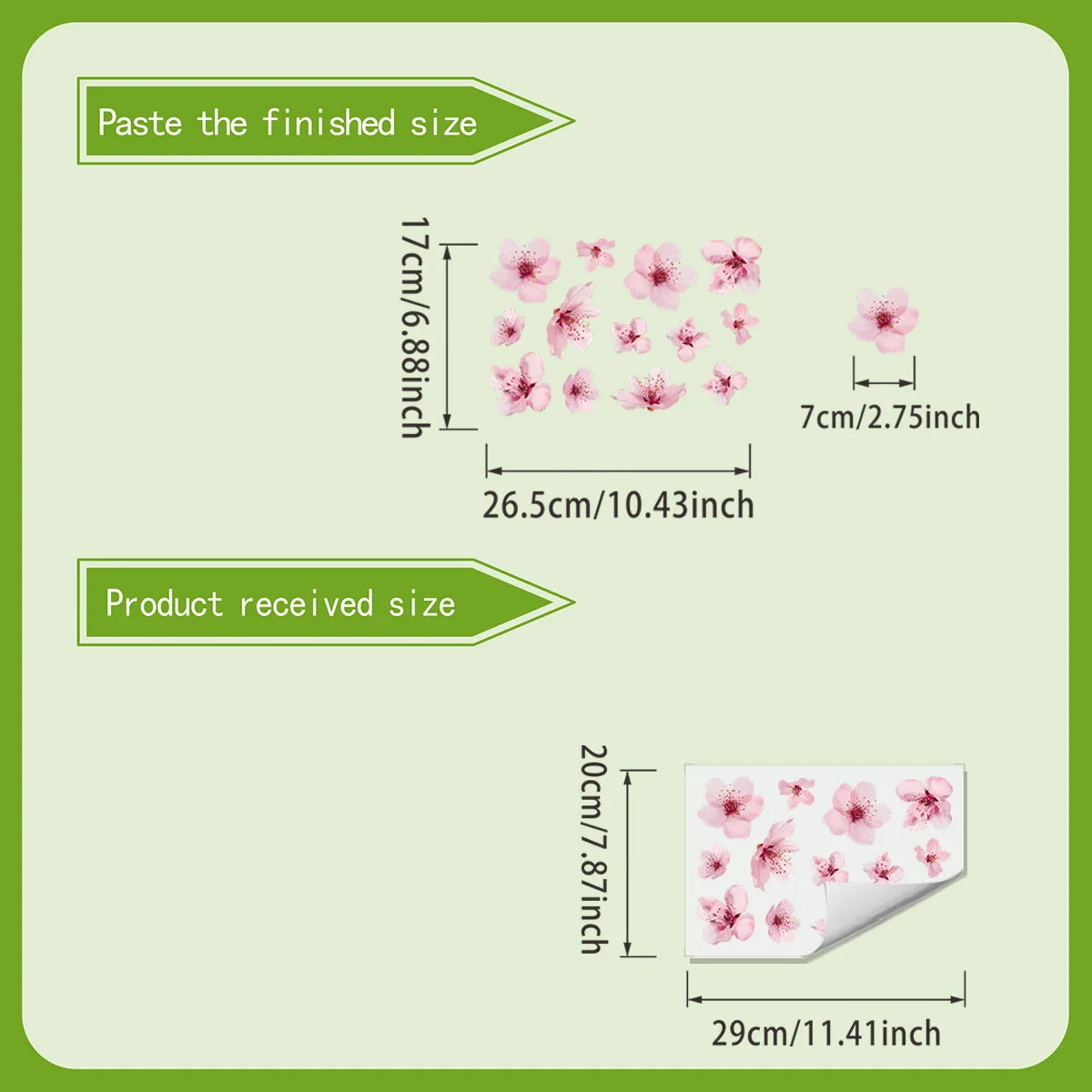 1/2/3/5pcs Romantic Cherry Blossom Petal High Quality Decorative Glass Sticker, Self-Adhesive and Removable