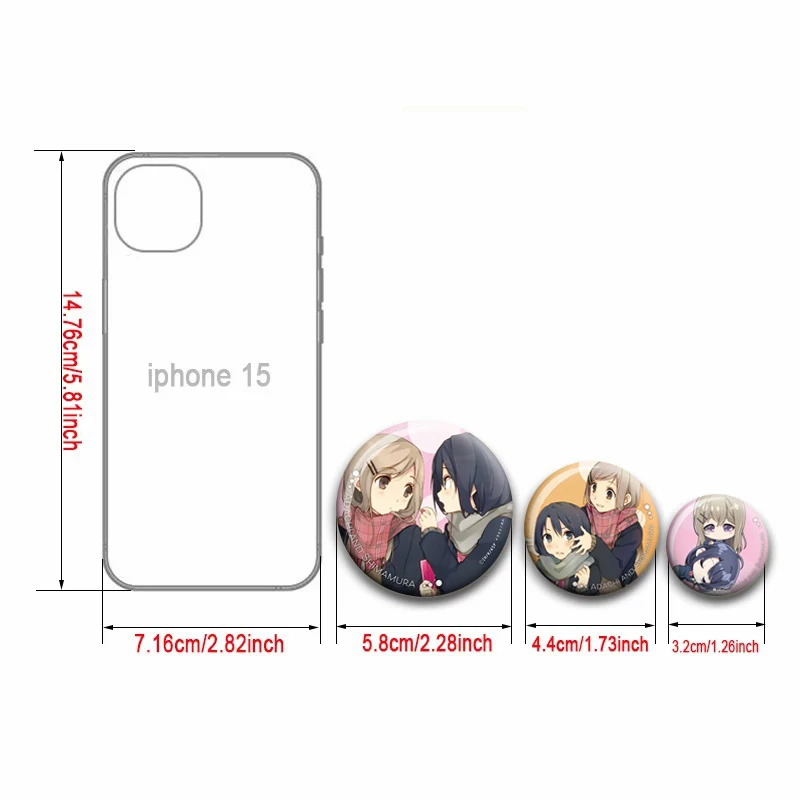 Anime Adachi and Shimamura Tinplate Button Pin Creative Brooches Character Icon Badges for Clothes Bag Decor Jewelry Accessories