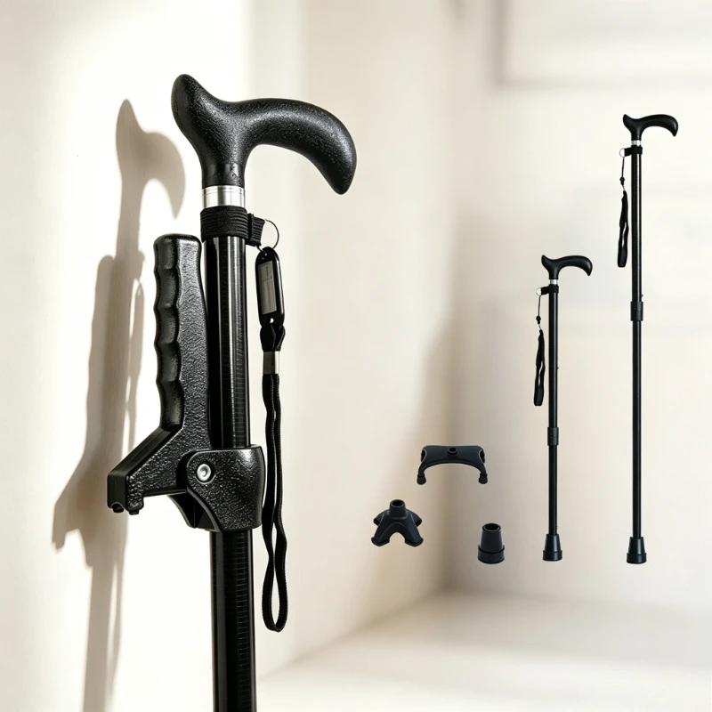 Lightweight Carbon Fiber Walking Cane for Elderly Non-slip Stable 100KG Load 10-level Adjustable Rehabilitation Assist