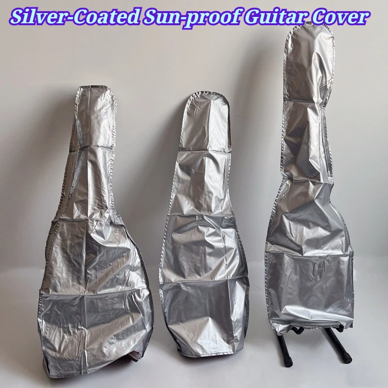 Silver‑Coated Sun‑proof Guitar Cover Waterproof Instrument Accessory Guitar Dust Cover Transparent Acoustic Guitar Cover